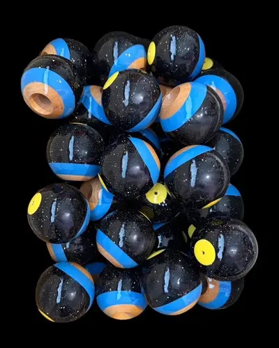 REVO GLAZE TAMA only - Beech - Splatter BLACK Blue